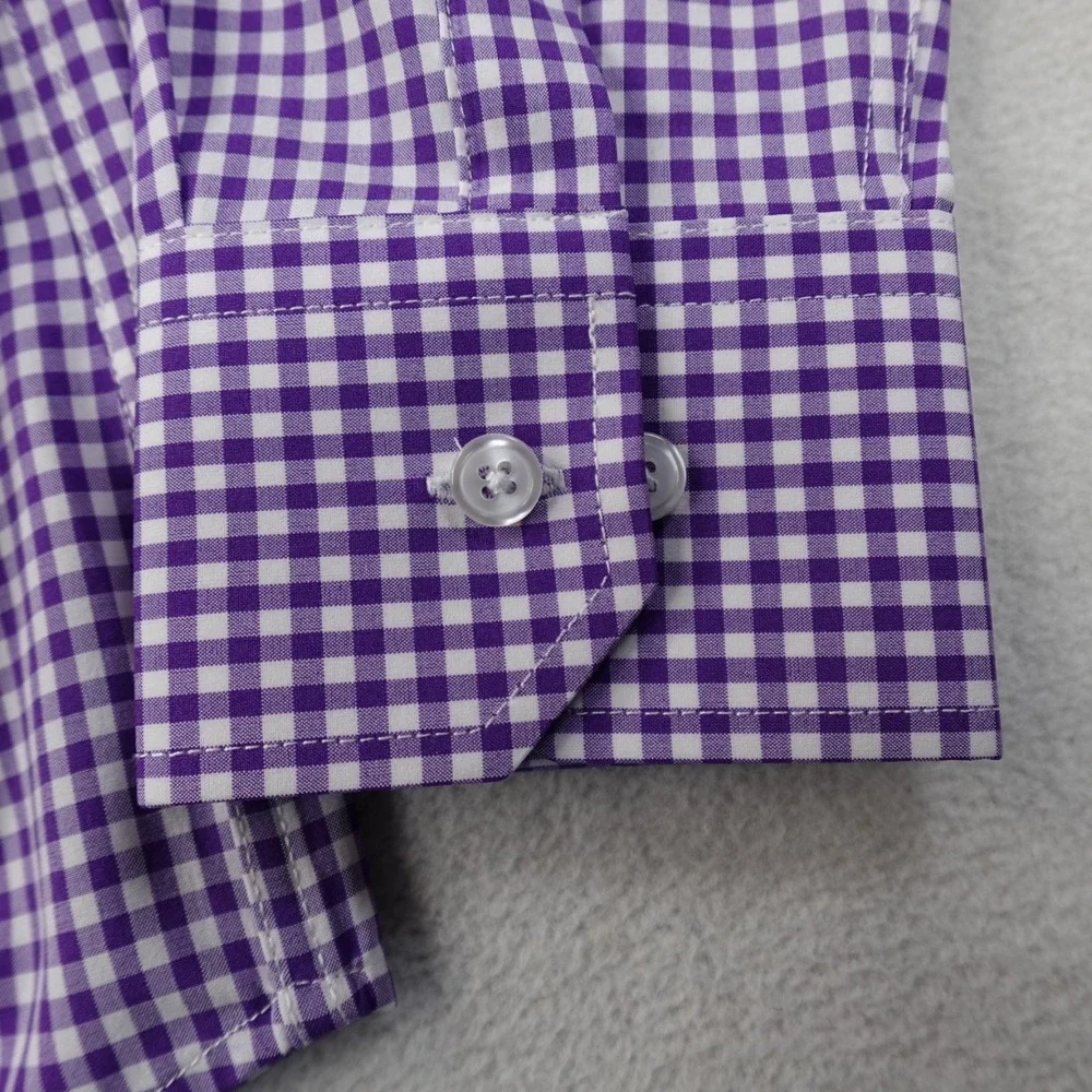 Lot of 2 State and Liberty Dress Shirts Mens Medium Check Plaid Stretch Athletic - Picture 6 of 16